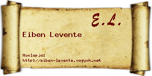 Eiben Levente névjegykártya